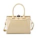 BOUTIQUE COLLECTION Croc Pattern Satchel Bag with Detachable and Adjustable Shoulder Strap - Beige