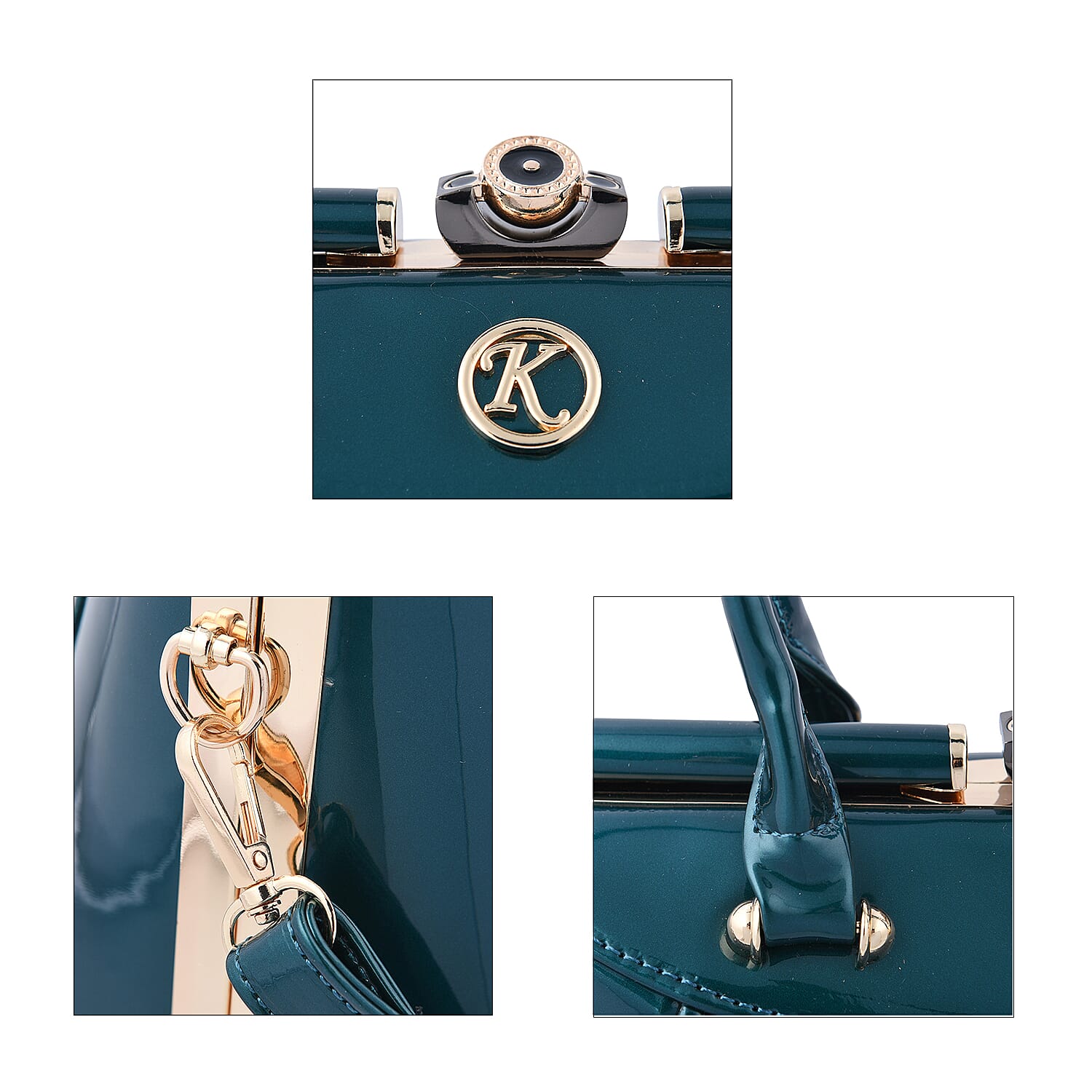 BOUTIQUE COLLECTION Croc Pattern Satchel Bag with Detachable and Adjustable Shoulder Strap (Size 30x13x22 Cm) - Green