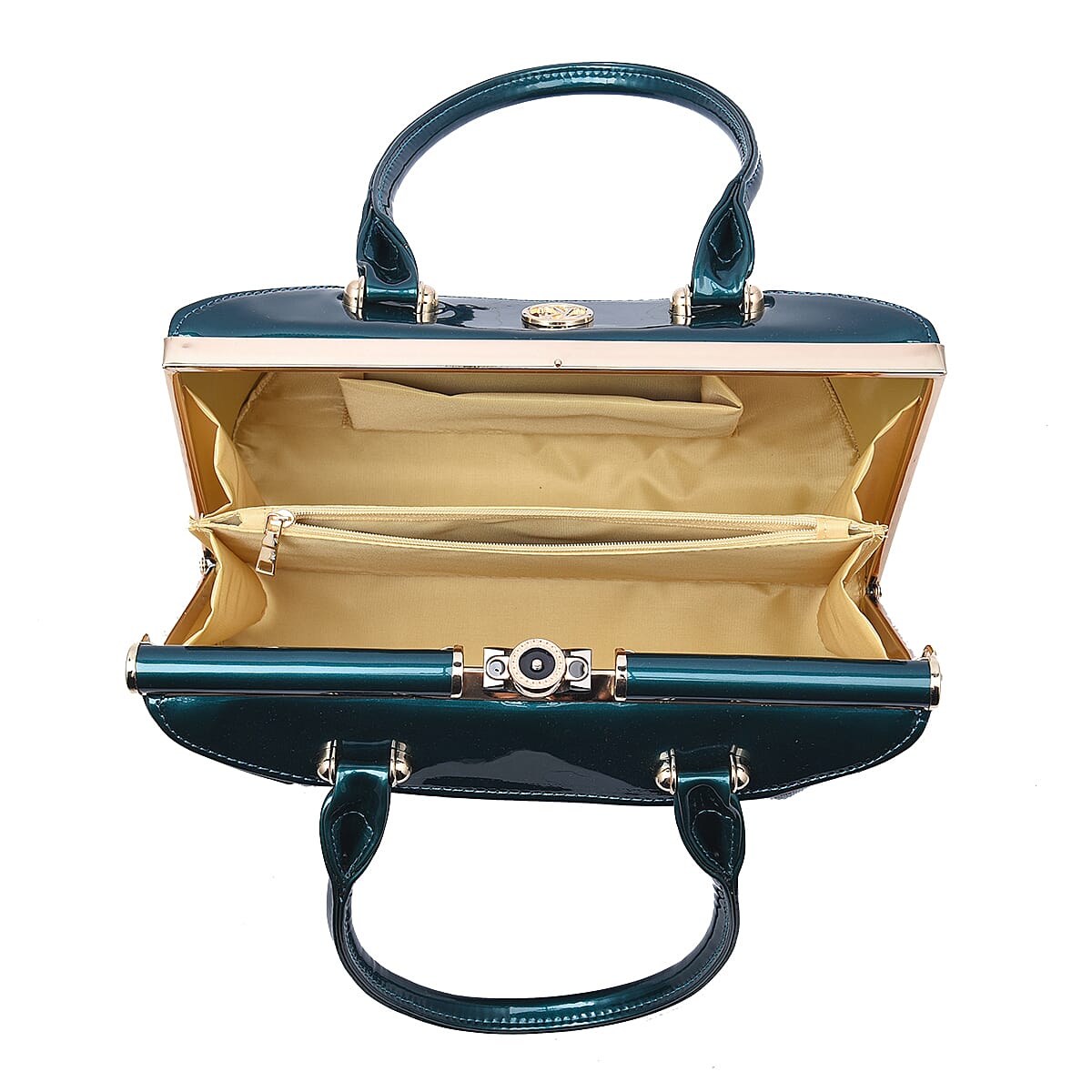 BOUTIQUE COLLECTION Croc Pattern Satchel Bag with Detachable and Adjustable Shoulder Strap (Size 30x13x22 Cm) - Green