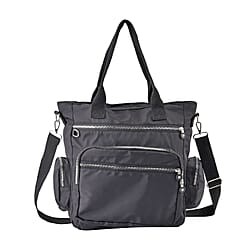 lifestyle-Color Black Size/Profile Tote bag Wall (exterior) Nylon Lining (Interior) polyester 