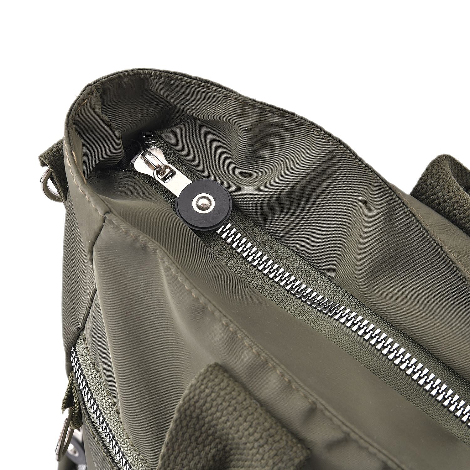 Multi-Pocket Satchel Bag with Detachable Shoulder Strap - Green