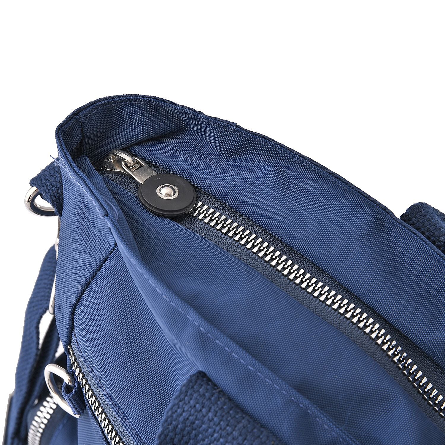 Multi Pockets Tote Bag with Handle Drop and Shoulder Strap (Size 36x33x15 Cm) - Navy