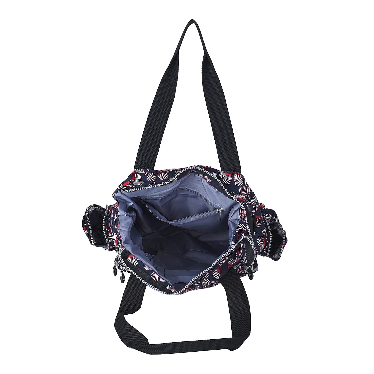 lifestyle-Color Black Butterfly pattern Size/Profile Tote bag Wall (exterior) Nylon Lining (Interior) polyester 