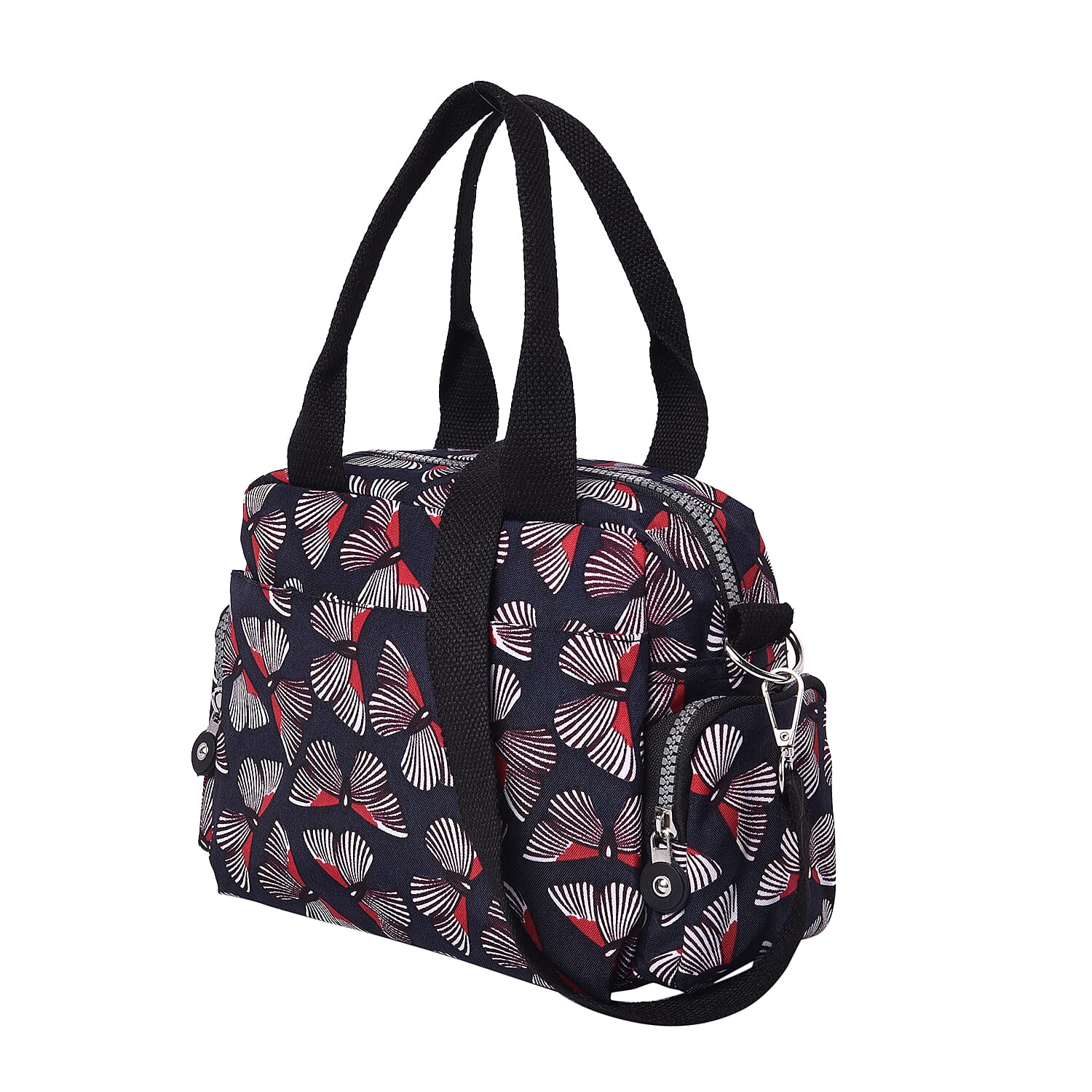 Butterfly pattern cross body bag This multi-pocket cross body bag has ample room to carry all your essentials for outdoor activity Exterior is made of high quality nylon fabric Polyester 
