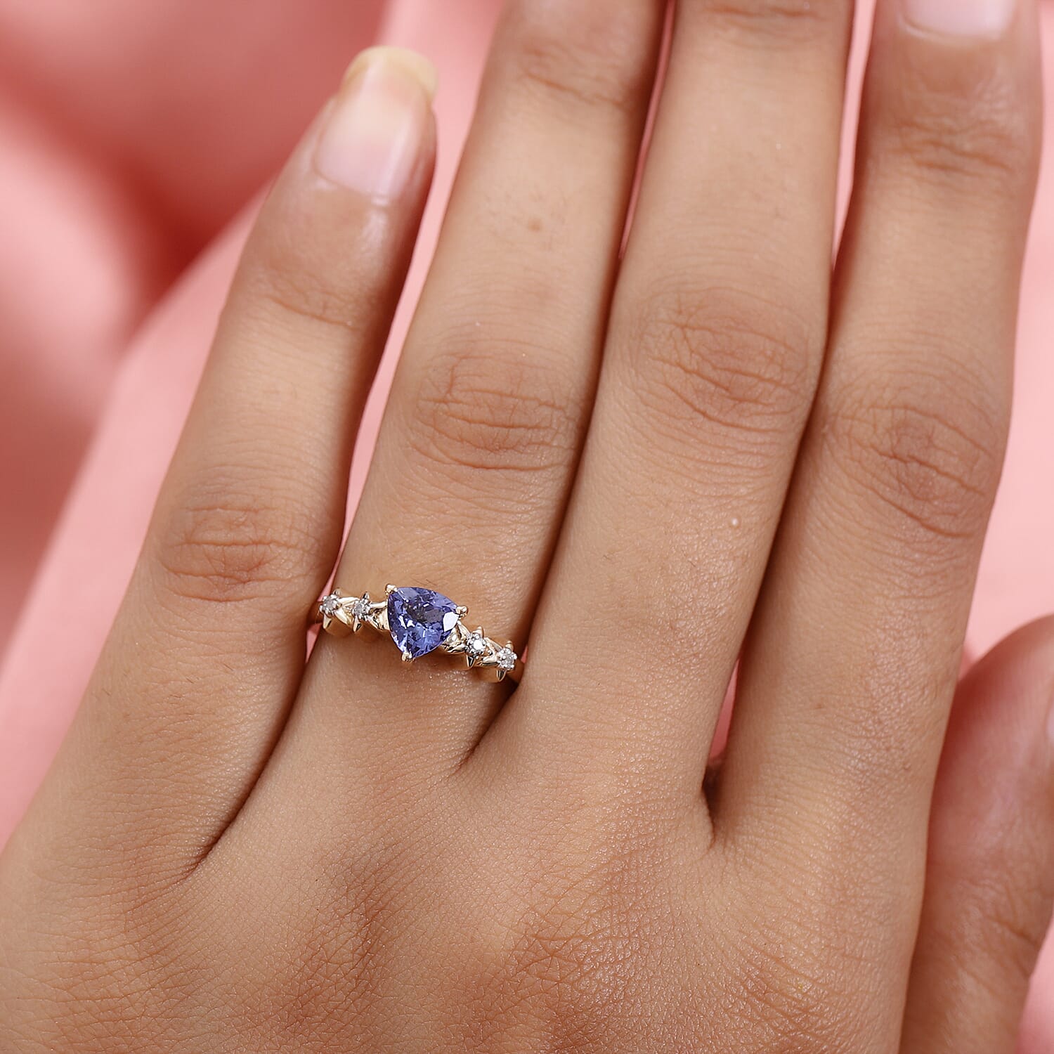 GP Celestial Dream Collection - 9K Yellow Gold Tanzanite, Kanchanaburi Blue Sapphire and Diamond Ring