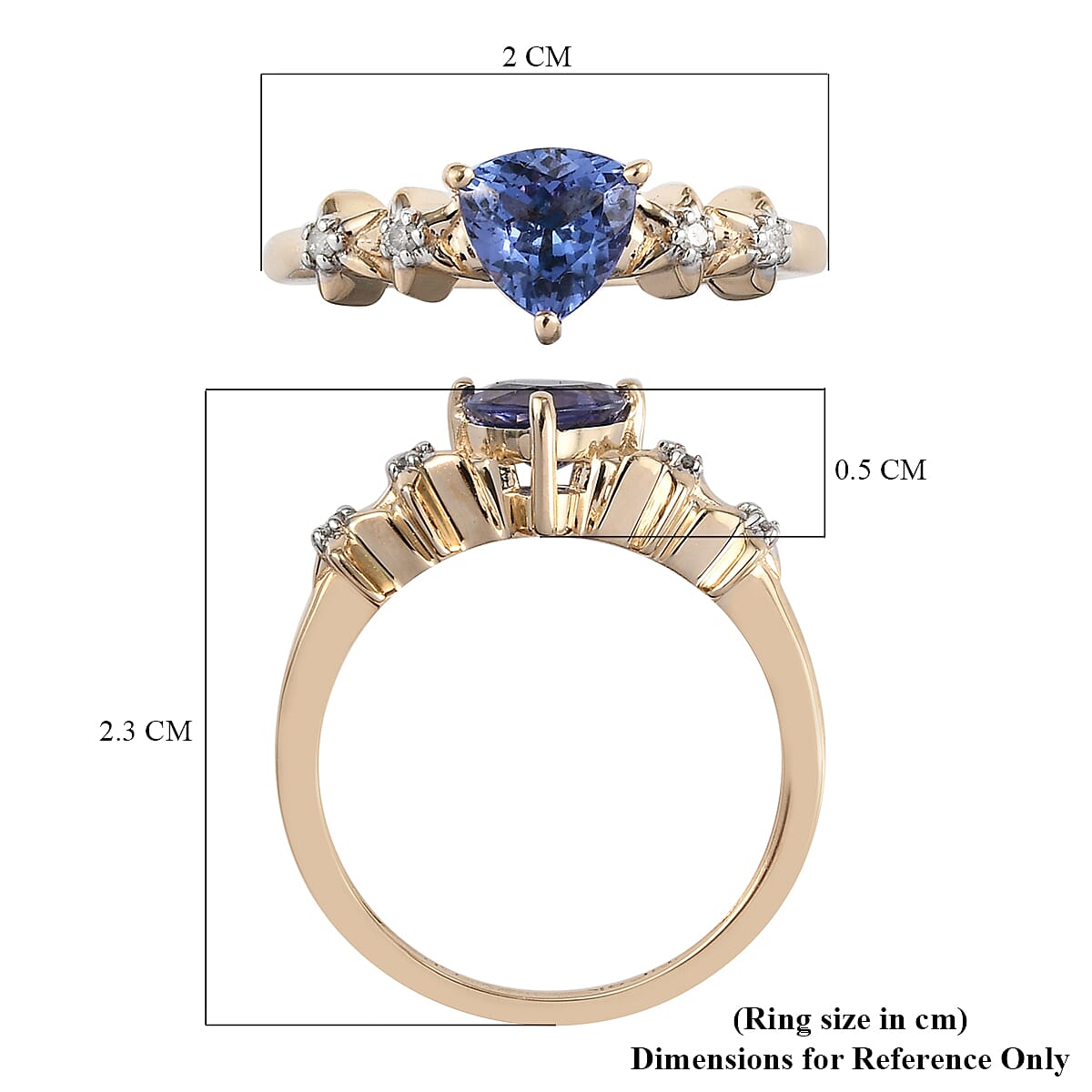 GP Celestial Dream Collection - 9K Yellow Gold Tanzanite, Kanchanaburi Blue Sapphire and Diamond Ring