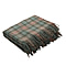 Checkered Pattern Wool Throw Blanket with Fringes -  Multi