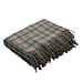 Checkered Pattern Wool Throw Blanket with Fringes -  Multi
