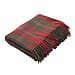 Checkered Pattern Wool Throw Blanket with Fringes - Red & Green