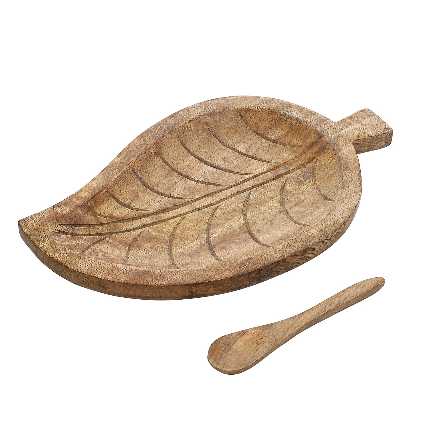 Handmade Wooden Leaf Shaped Platter