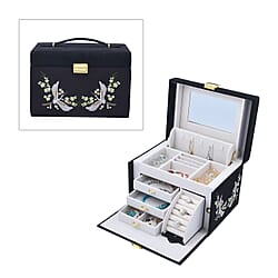 Flower Jewellery Box (Size 26x19x18 ) - Burgundy & Burgundy