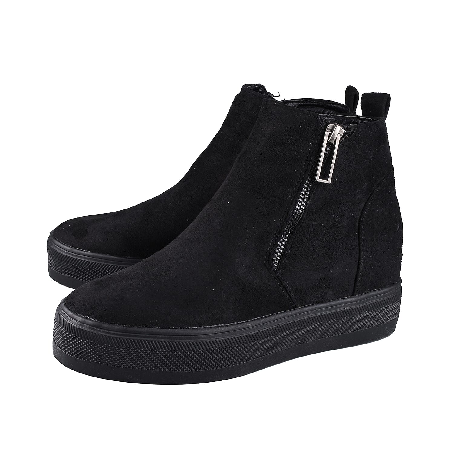 Manchester Closeouts Ankle Wedge Boot (Size 3) - Black