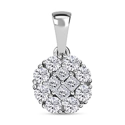 9K White Gold Diamond Pendant 0.50 Ct.