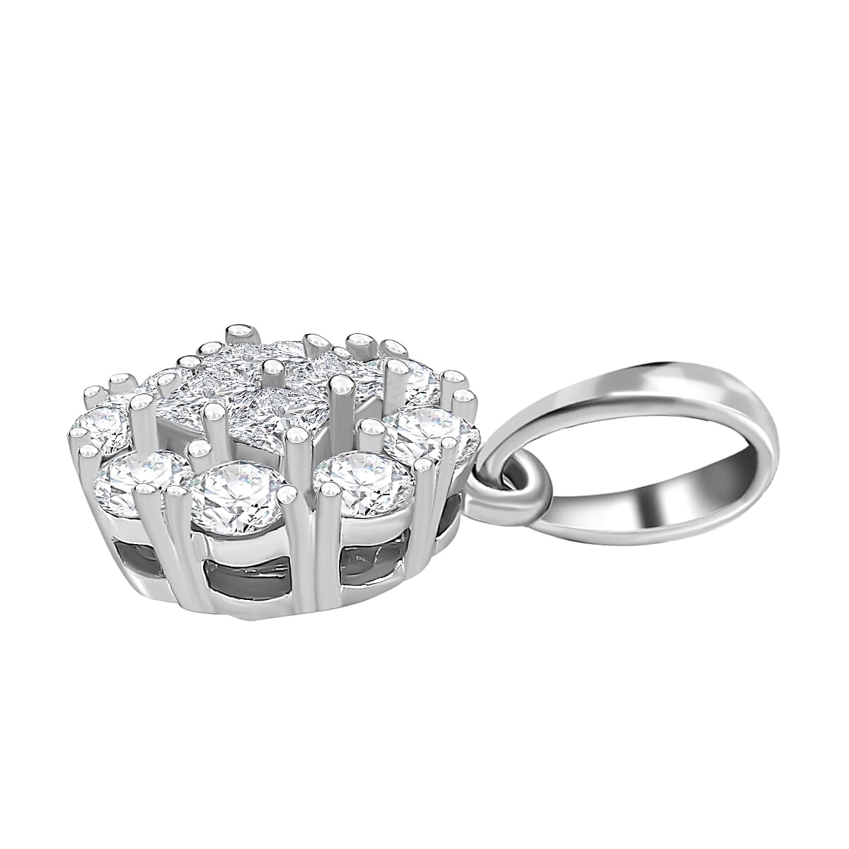 9K White Gold Diamond Pendant 0.50 Ct.