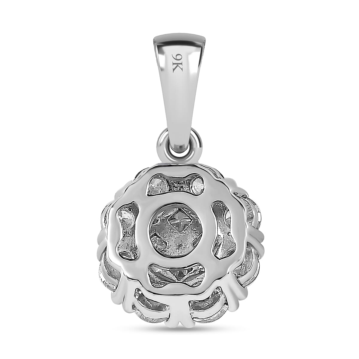 9K White Gold Diamond Pendant 0.50 Ct.