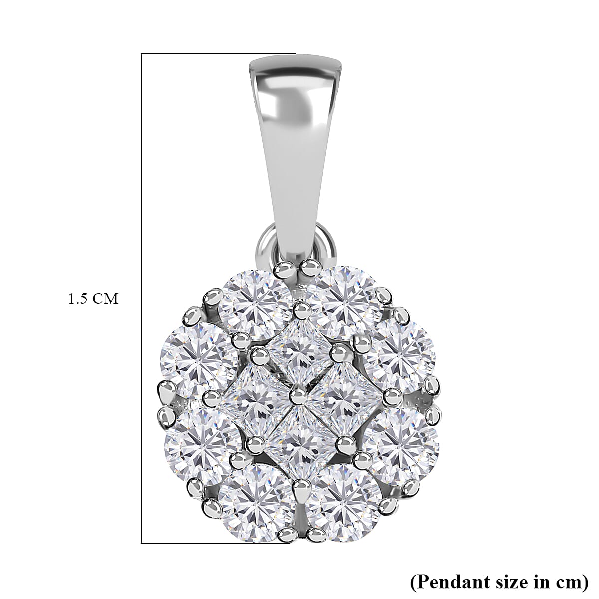9K White Gold Diamond Pendant 0.50 Ct.
