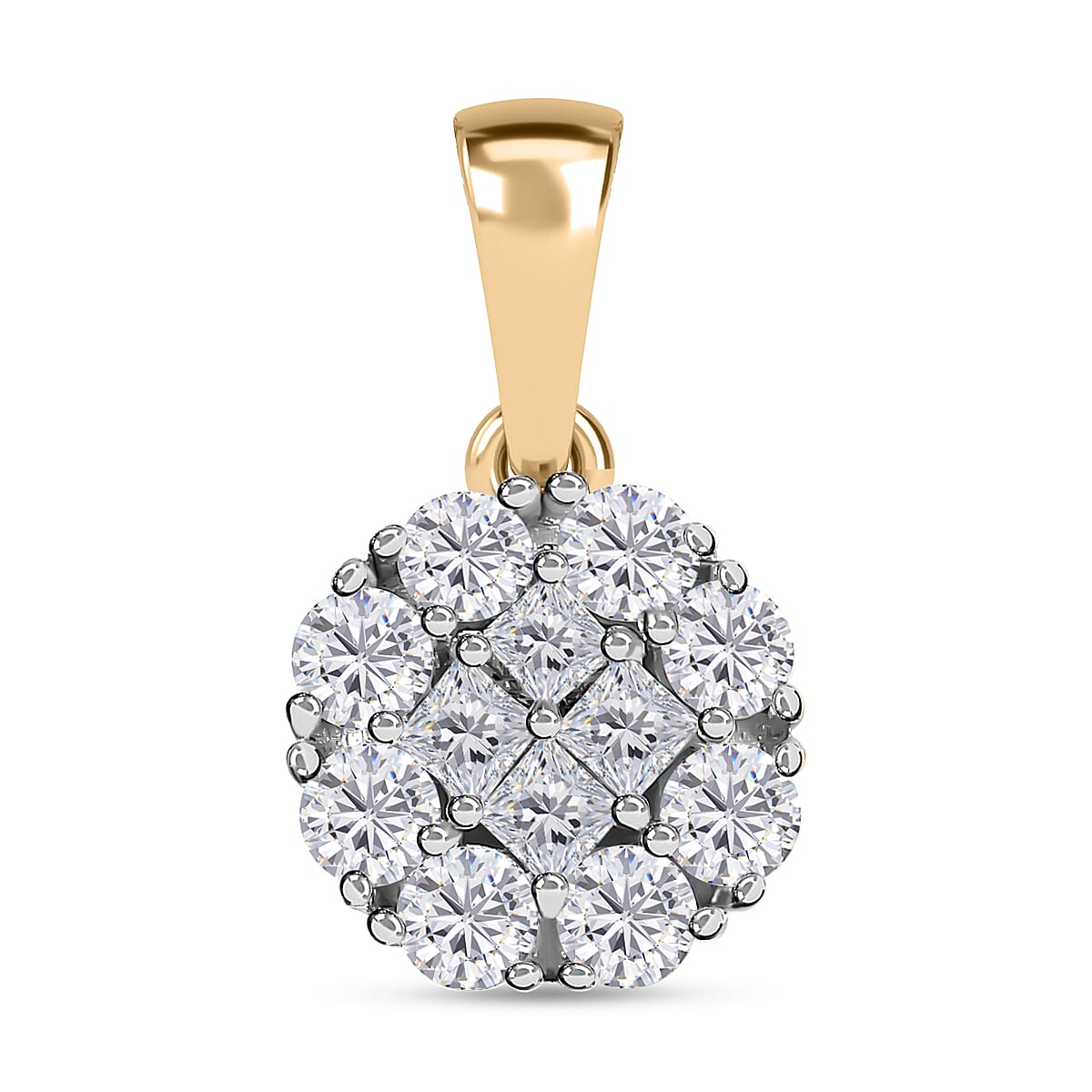 9K Yellow Gold Diamond Pendant 0.50 Ct.
