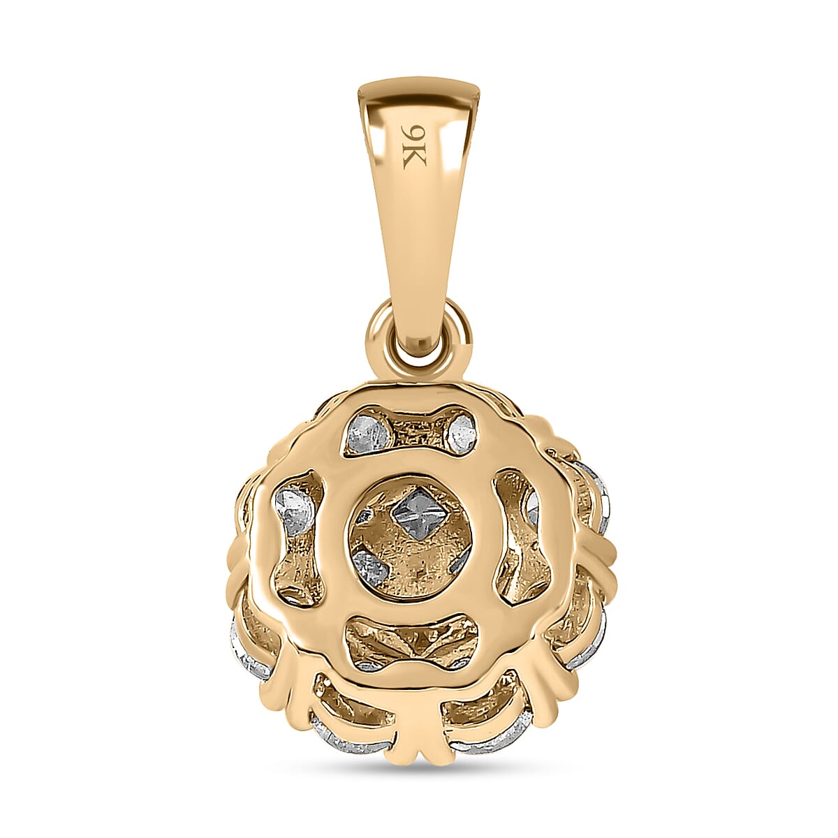 9K Yellow Gold Diamond Pendant 0.50 Ct.