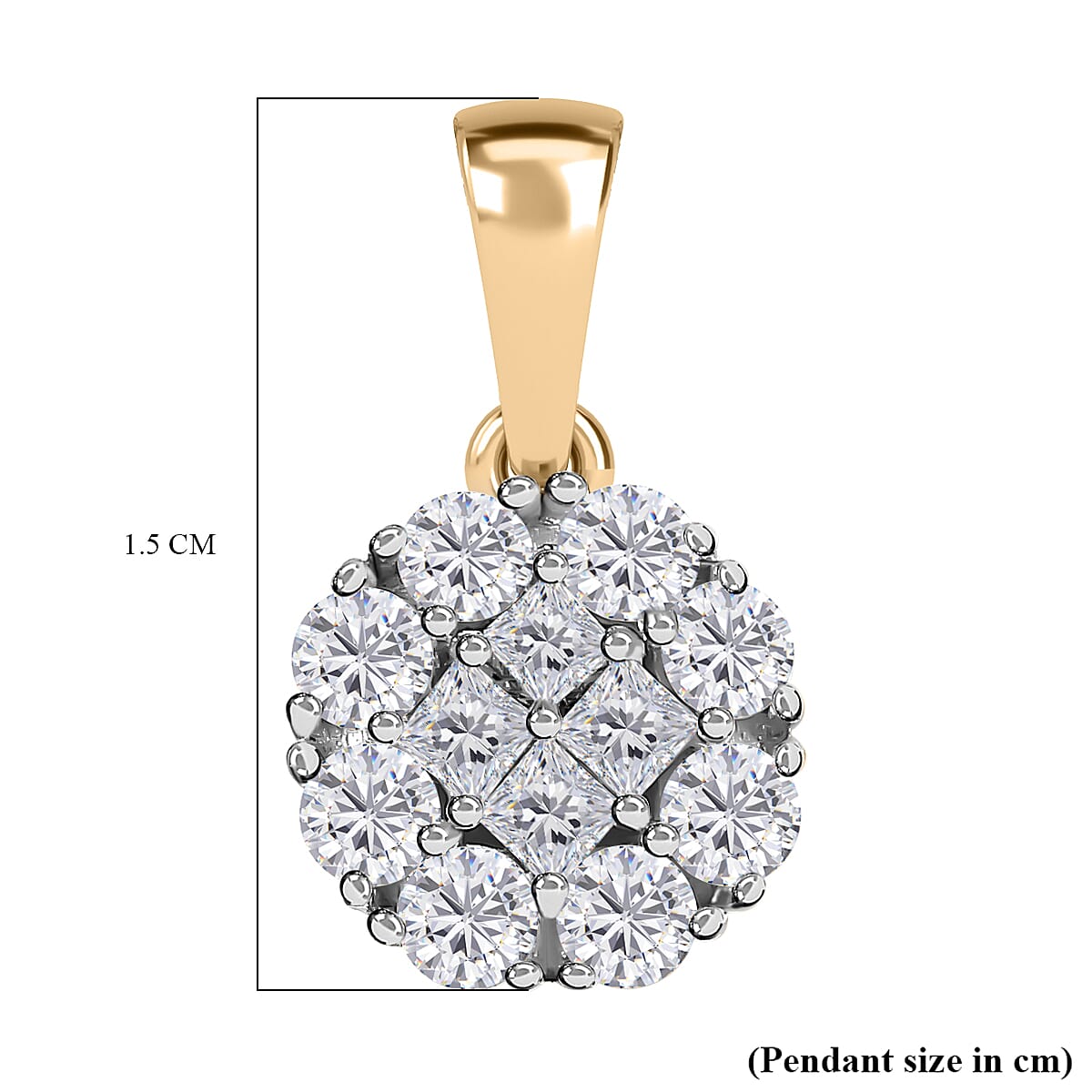 9K Yellow Gold Diamond Pendant 0.50 Ct.
