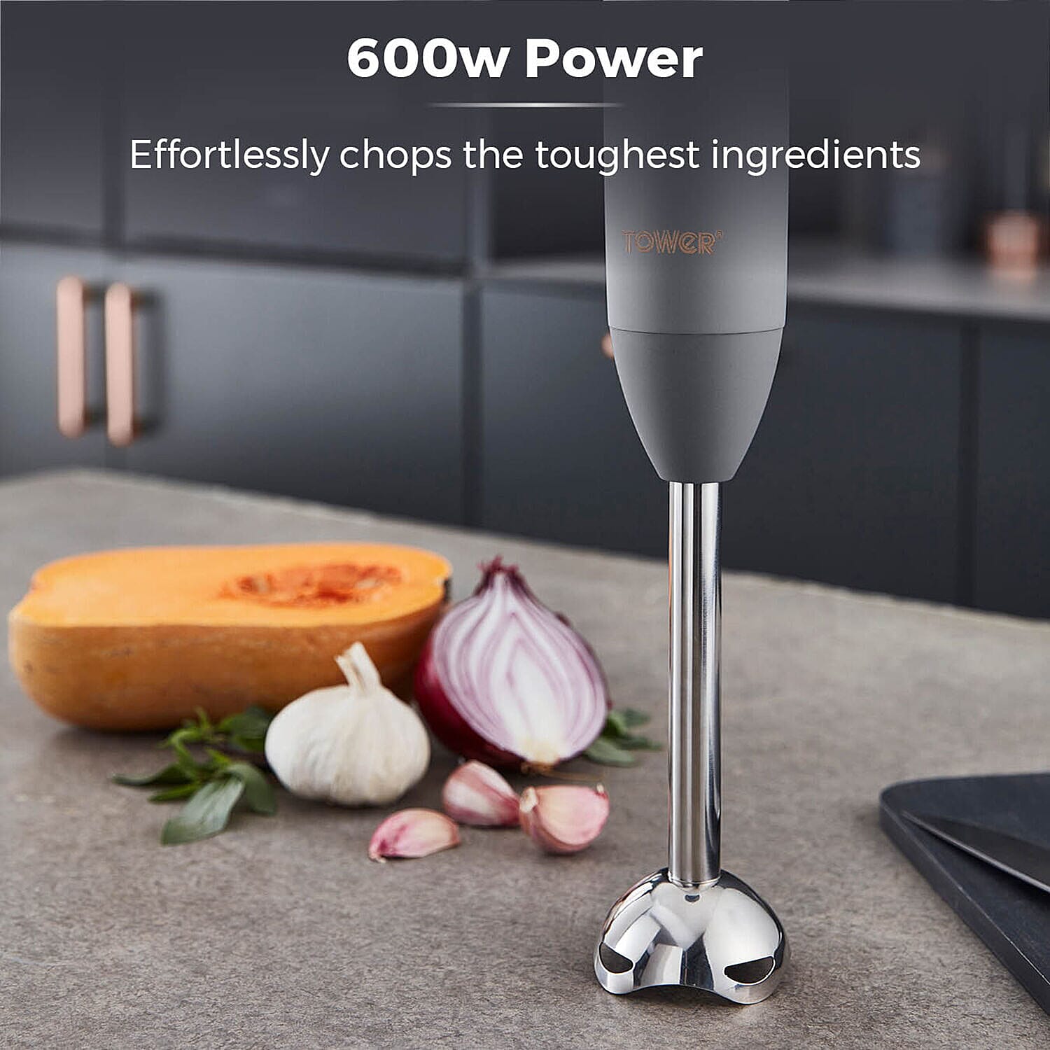 Tower Cavaletto 600W Hand Blender - Grey and Rose Gold