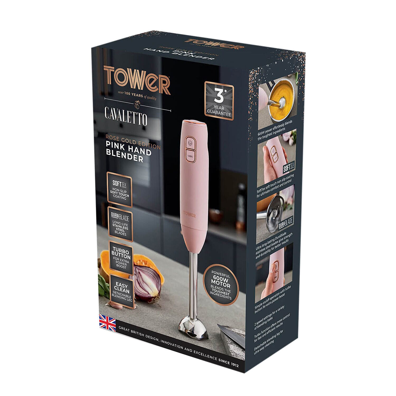 Cavaletto 600W Hand Blender (Size 23x14x7 cm) - Pink and Rose Gold Cavaletto 600W Hand Blender (Size 23x14x7 cm) - Pink and Rose Gold