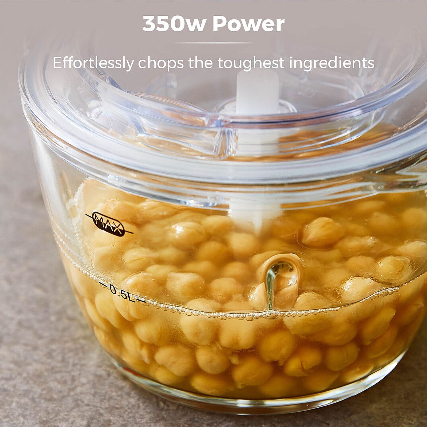 Cavaletto 1L Glass Chopper 350W (Size 23x18x18 cm) - Blue & Rose Gold