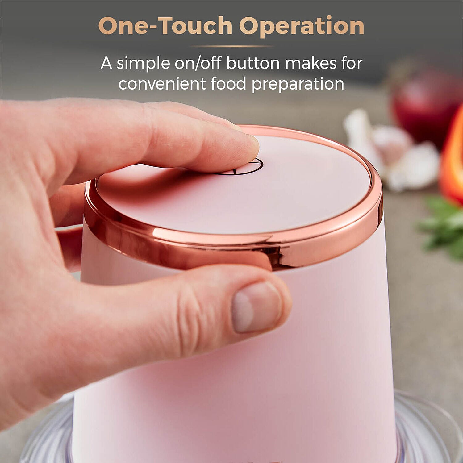 Cavaletto 1L Glass Chopper 350W - Pink & Rose Gold