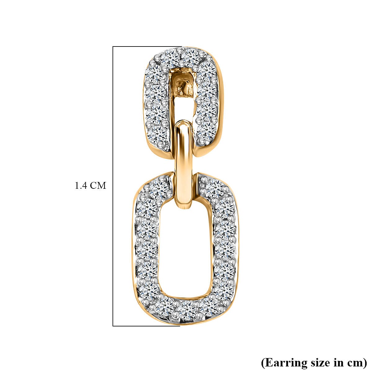 9K Yellow Gold Diamond (G-H) Stud Earrings (with Push Back) 0.20 Ct.