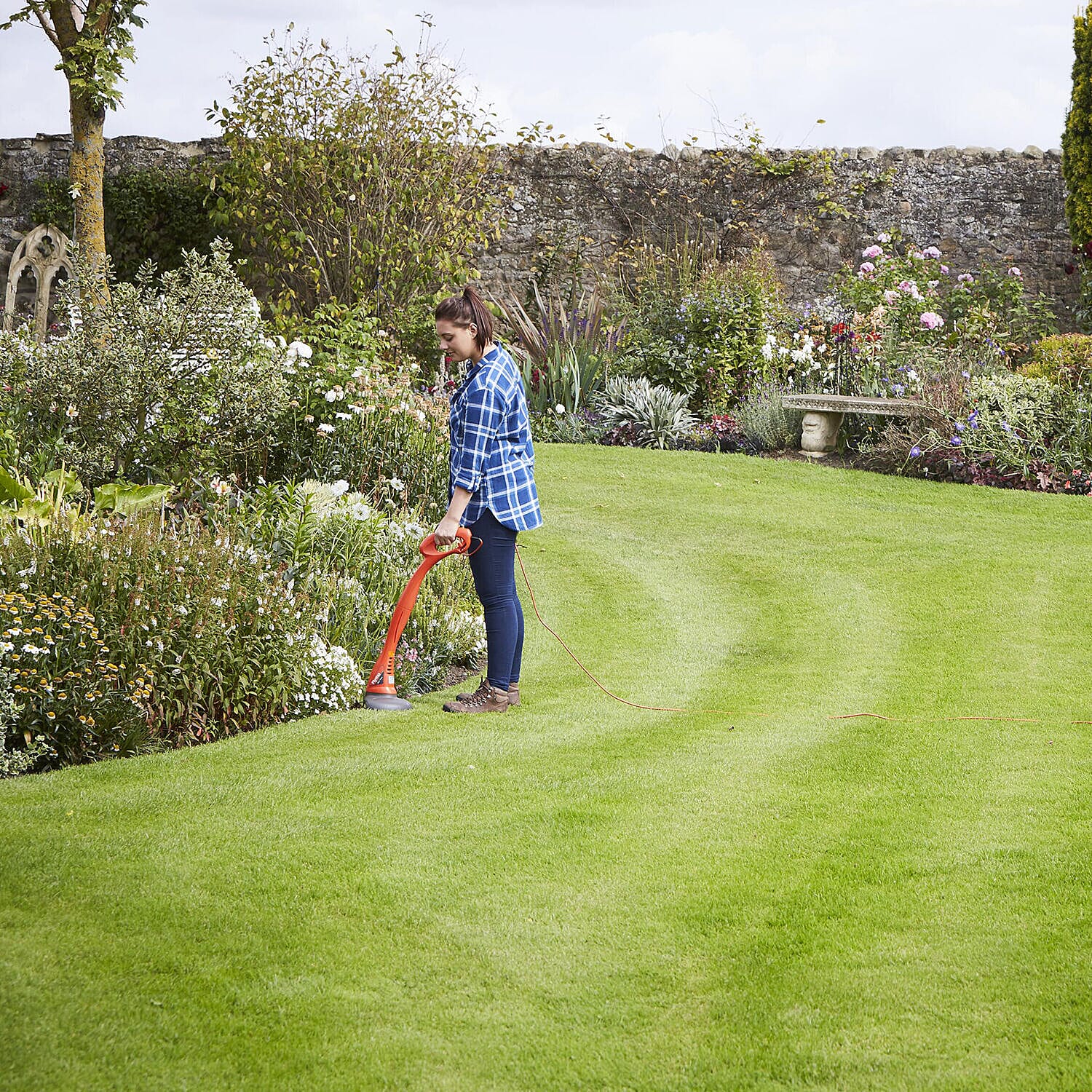 Flymo Mini Trim Electric Grass Strimmer - Orange - Grey - 21cm Cutting Width
