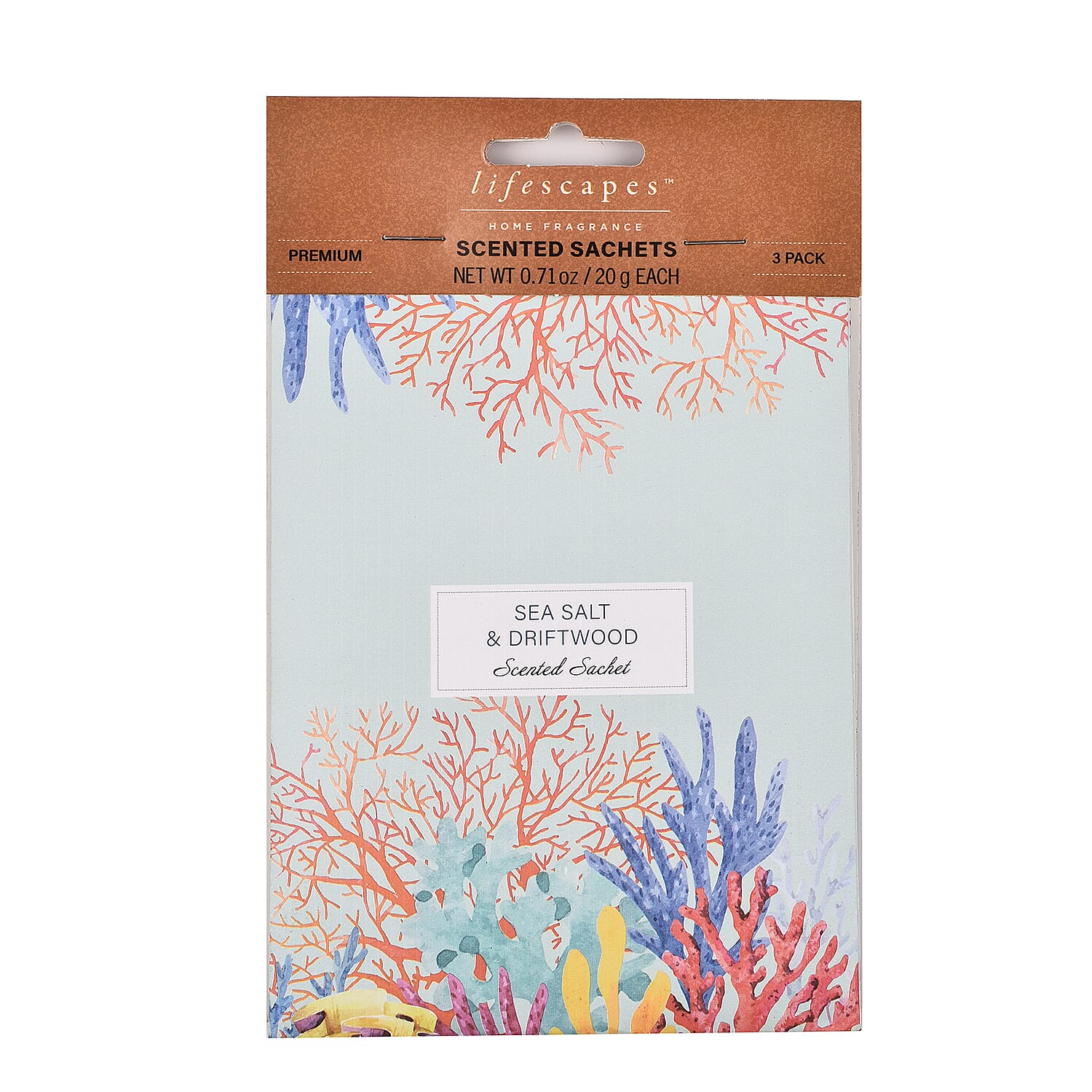 Close Out Deal - Sea Salt & Driftwood Premium Scented Sachets 3 Pack 20g Each