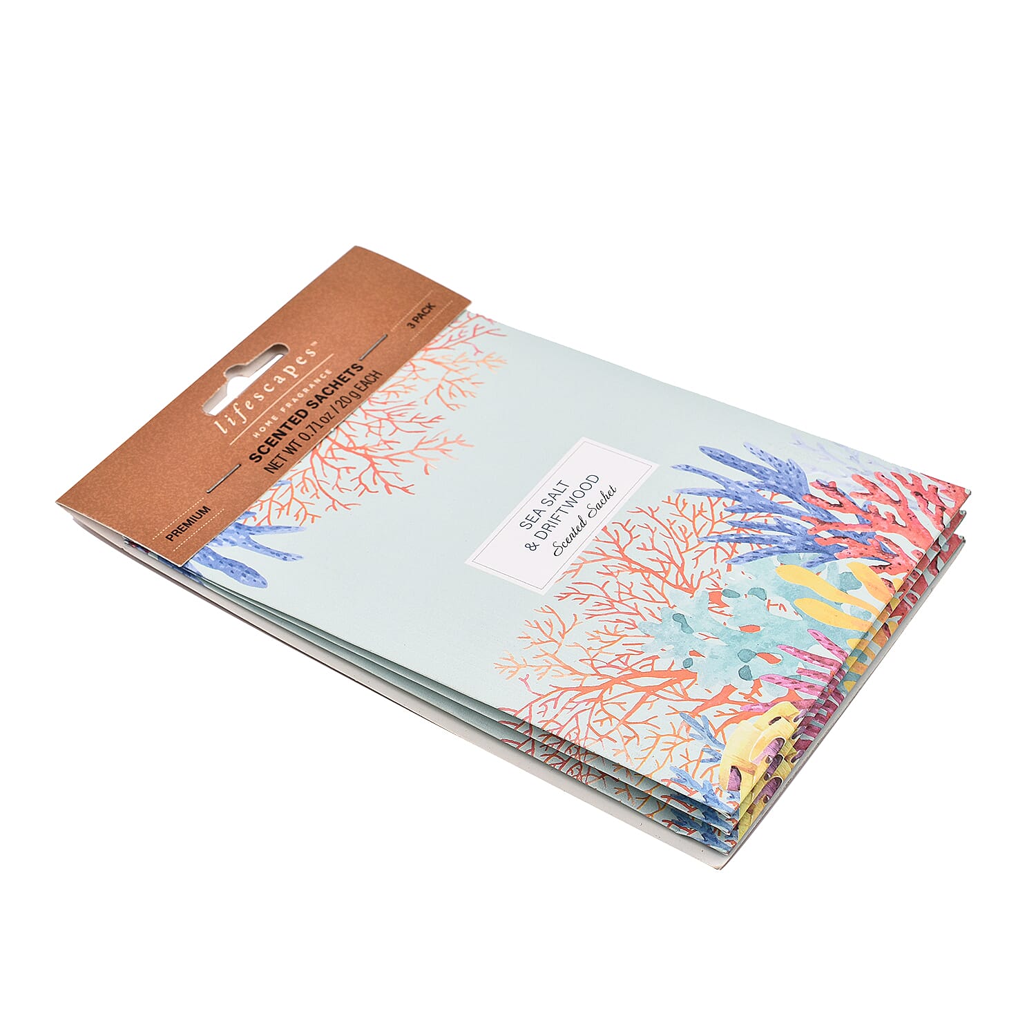 Close Out Deal - Sea Salt & Driftwood Premium Scented Sachets 3 Pack 20g Each