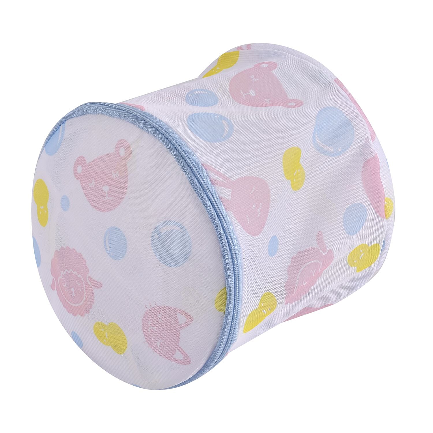 Set of 5 - Dot Pattern Laundry Bags with Zip Closure - Pink & Blue