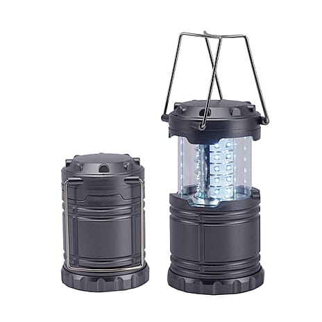 Set of 2 - 30 LED Lanterns (Battery 3xAA, Not Inc.) - Silver
