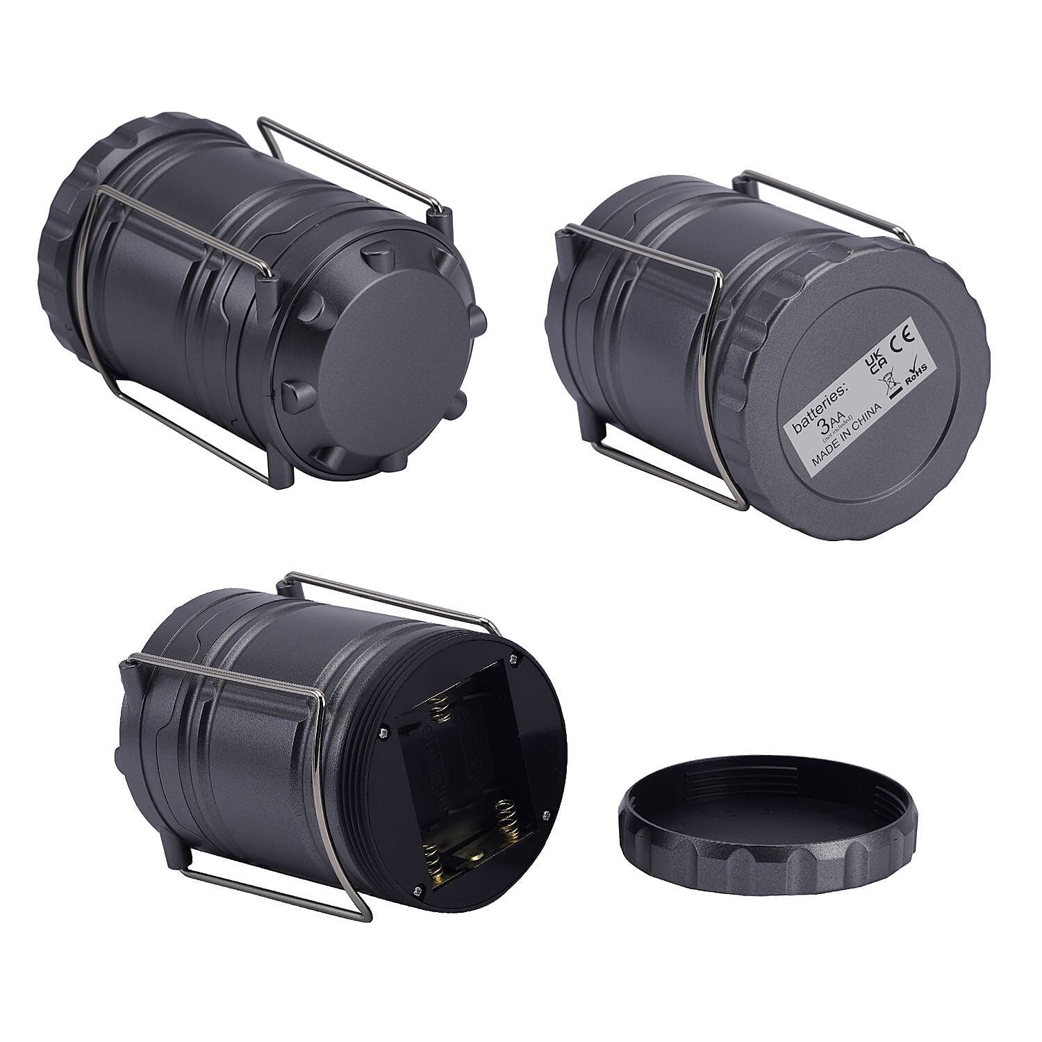 Set of 2 - 30 LED Lanterns (Battery 3xAA, Not Inc.) - Silver