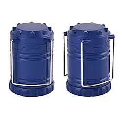 Set of 2 - 30 LED Rechargeable Lanterns (Battery 3xAA, Not Inc.) - Black