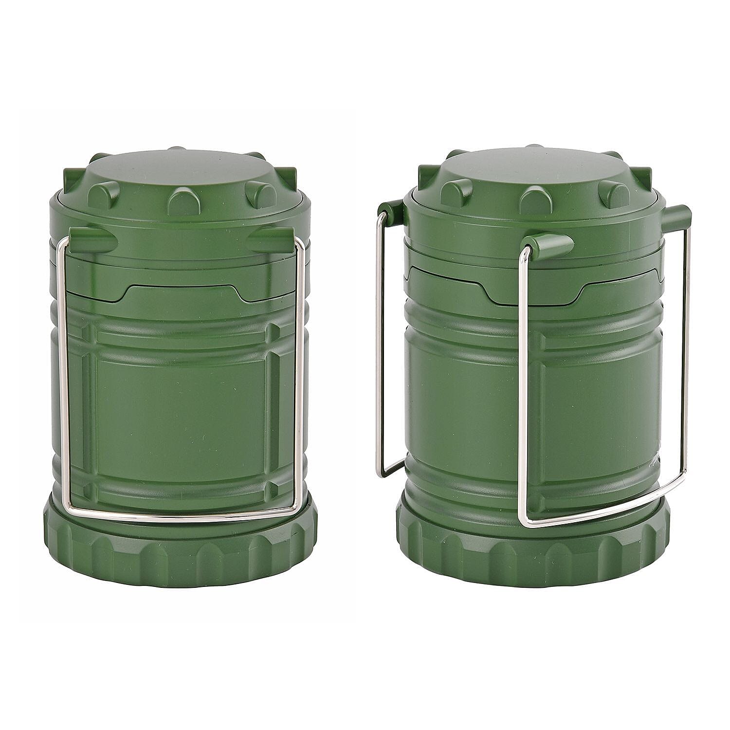 Set of 2 - 30 LED Camping Lanterns (Battery 3xAA, Not Inc.) - Green