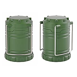 Set of 2 - 30 LED Rechargeable Lanterns (Battery 3xAA, Not Inc.) - Black