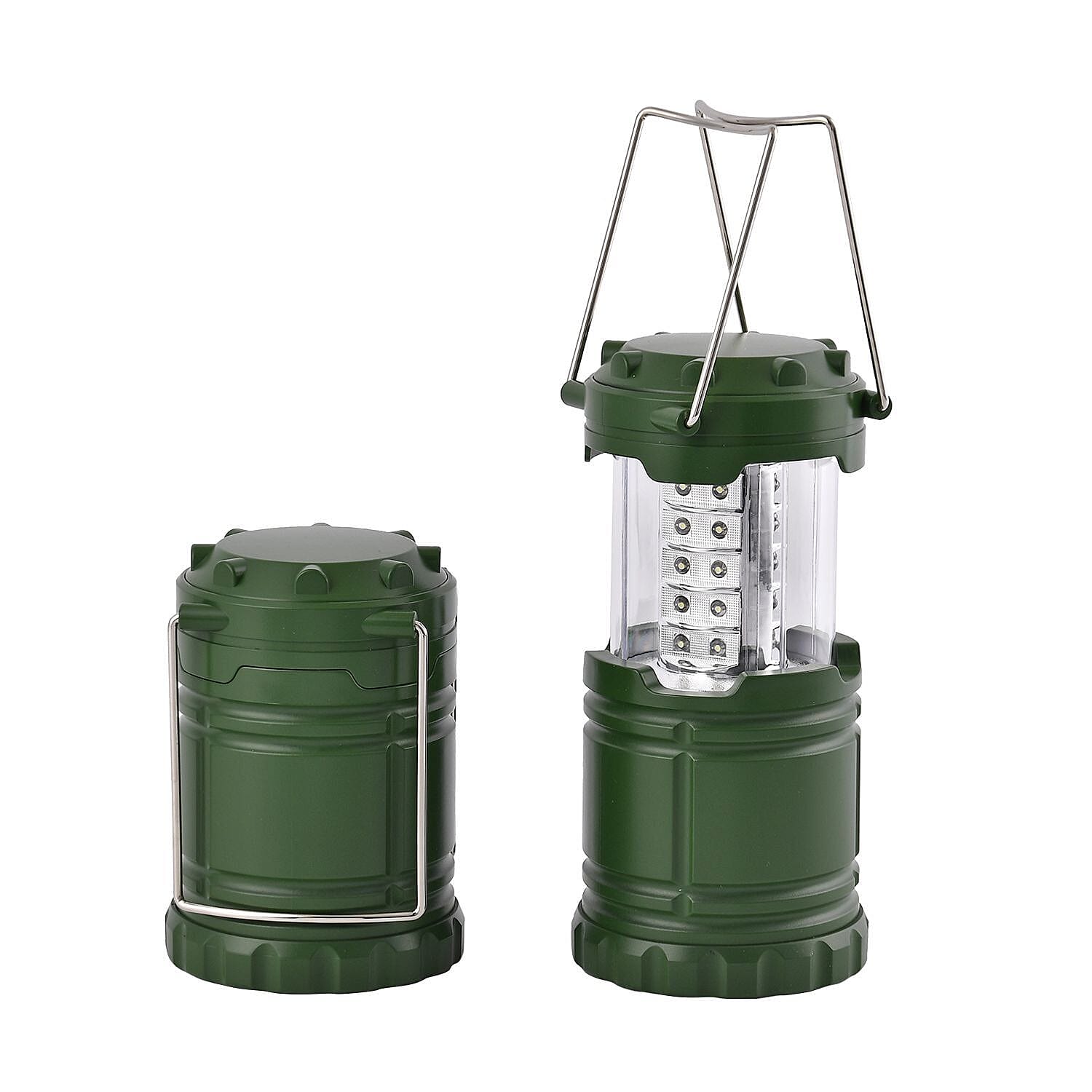 Set of 2 - 30 LED Camping Lanterns (Battery 3xAA, Not Inc.) - Green
