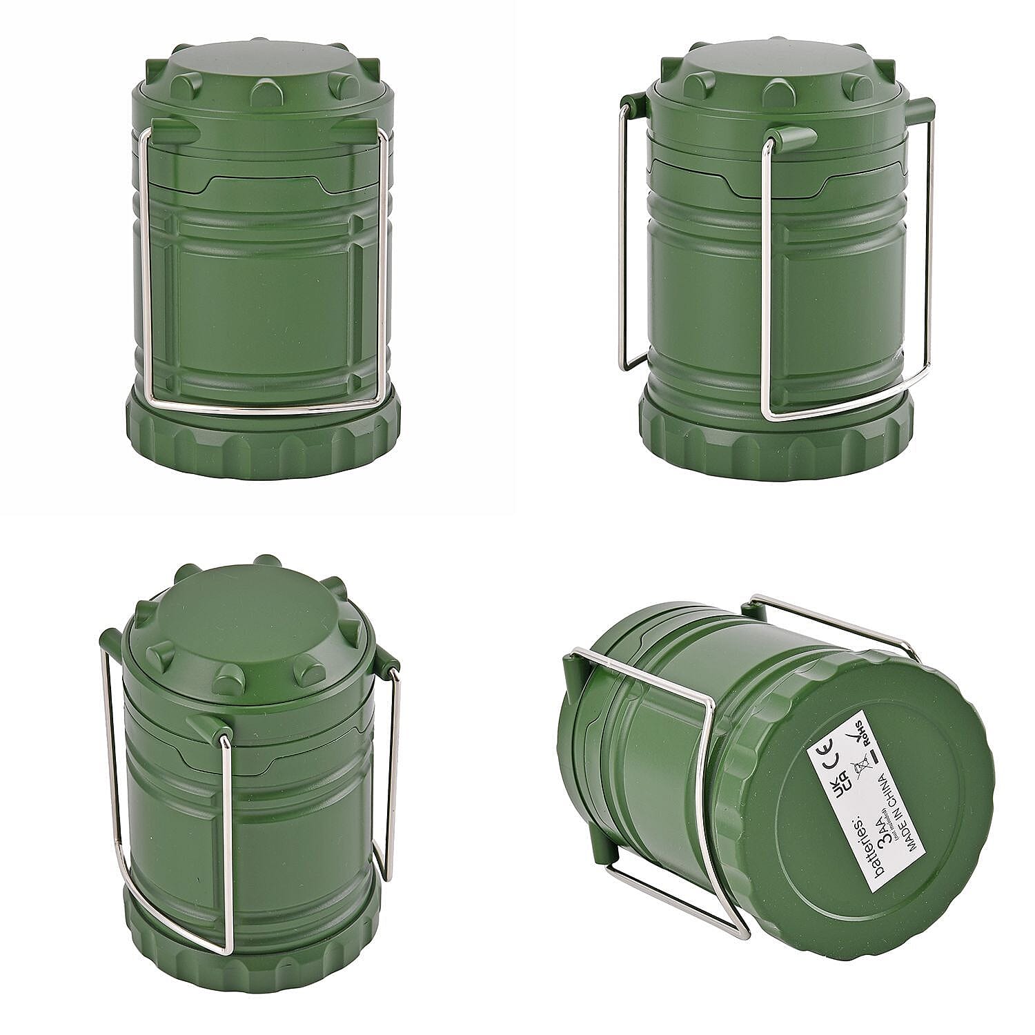 Set of 2 - 30 LED Camping Lanterns (Battery 3xAA, Not Inc.) - Green