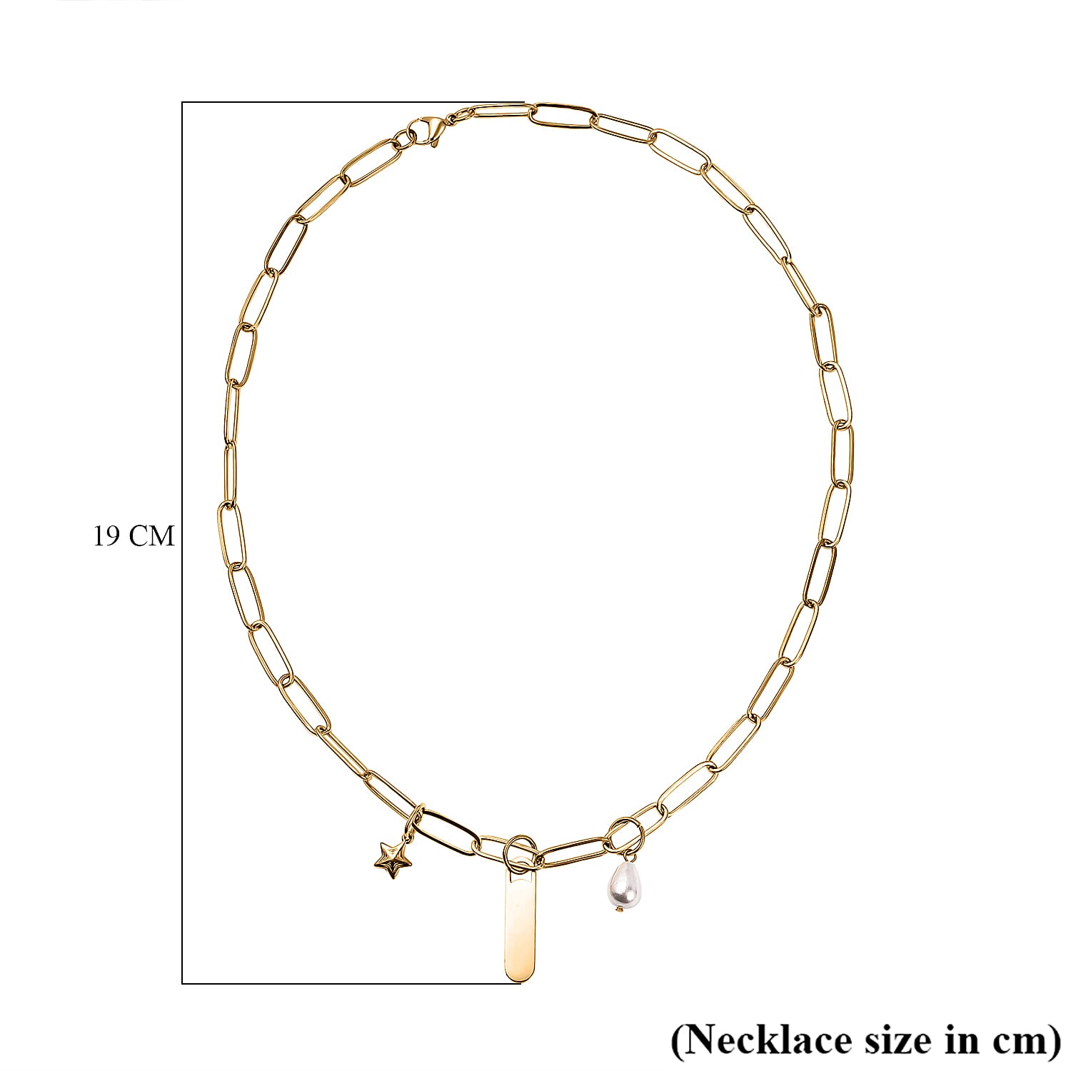 White Shell Pearl Necklace (Size - 18) in Gold Tone