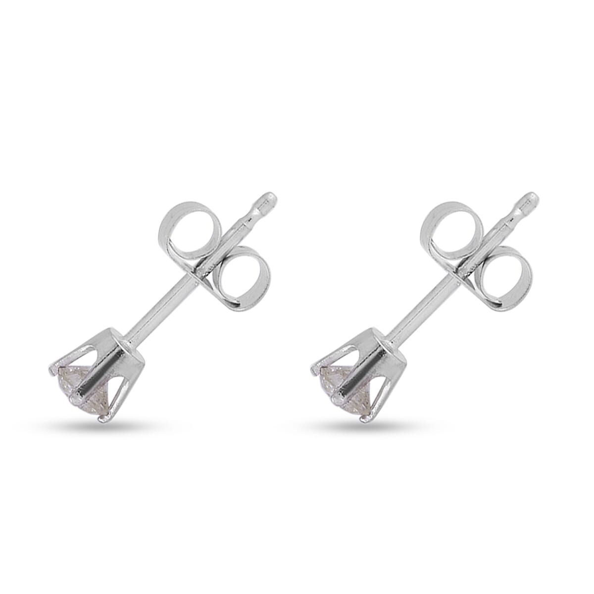 Biggest Ever NY Close Out - 14K White Gold Natural Yellow Diamond (I2) Stud Earrings 0.25 Ct.