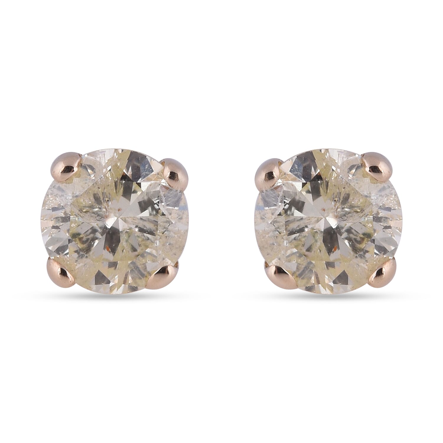 Biggest Ever NY Close Out - 14K Yellow Gold Natural Yellow Diamond (I2-I3-H-I) Stud Earrings (With Push Back) 0.25 Ct.