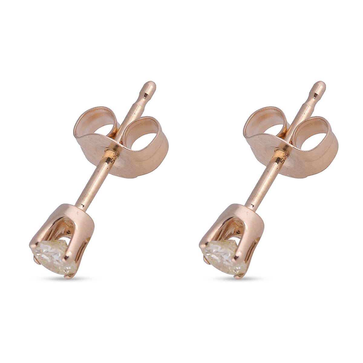 Biggest Ever NY Close Out - 14K Yellow Gold Natural Yellow Diamond (I2-I3-H-I) Stud Earrings (With Push Back) 0.25 Ct.