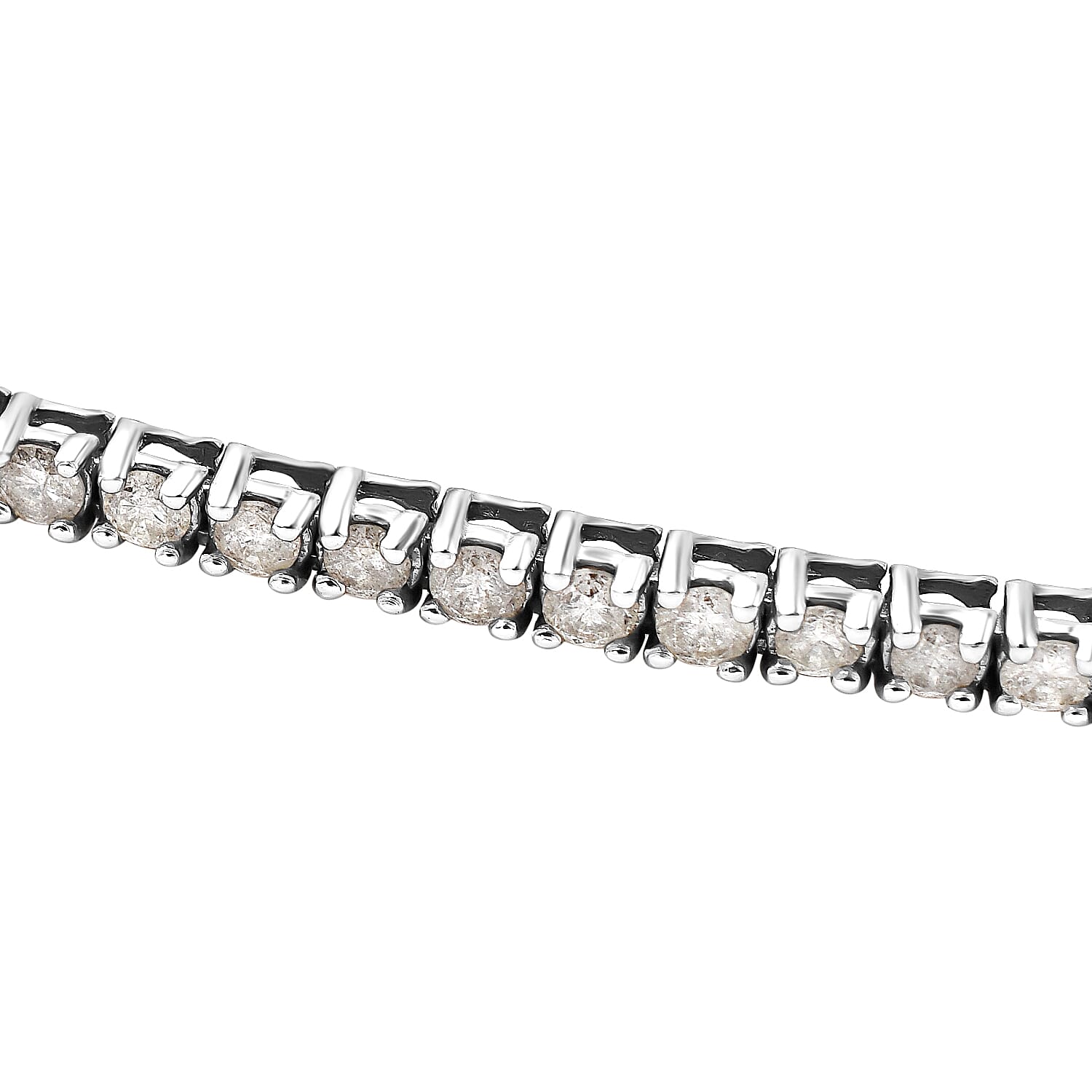 NY Close Out - 14K White Gold Diamond (I1-I2-G-H) Tennis Necklace (Size 18) 4.00 Ct, Gold Wt. 9.9 Gms.