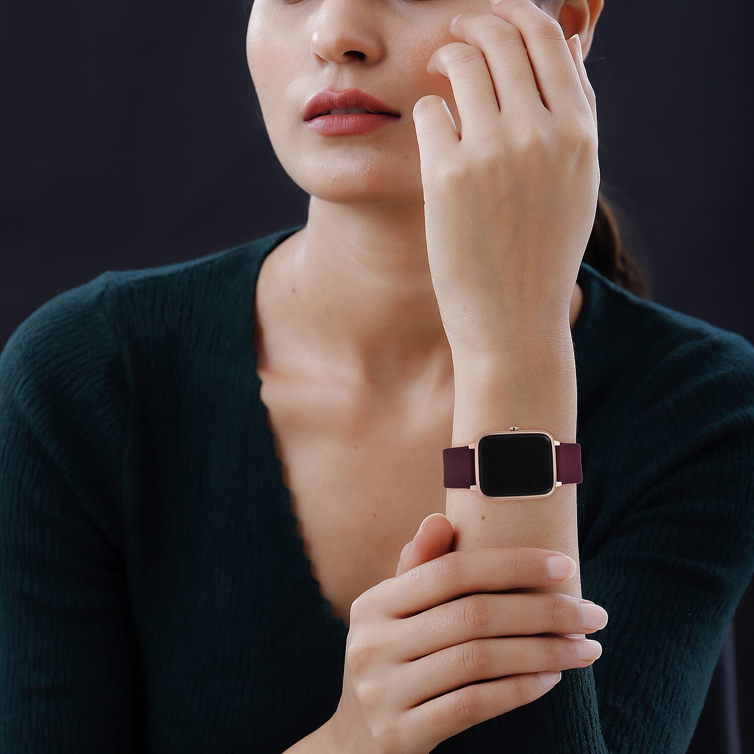 YAMAY SW021 Fitness Tracker Smart Watch with Heart Rate Monitor IP68 Waterproof Watch Compatible iPhone Android Phones - Wine