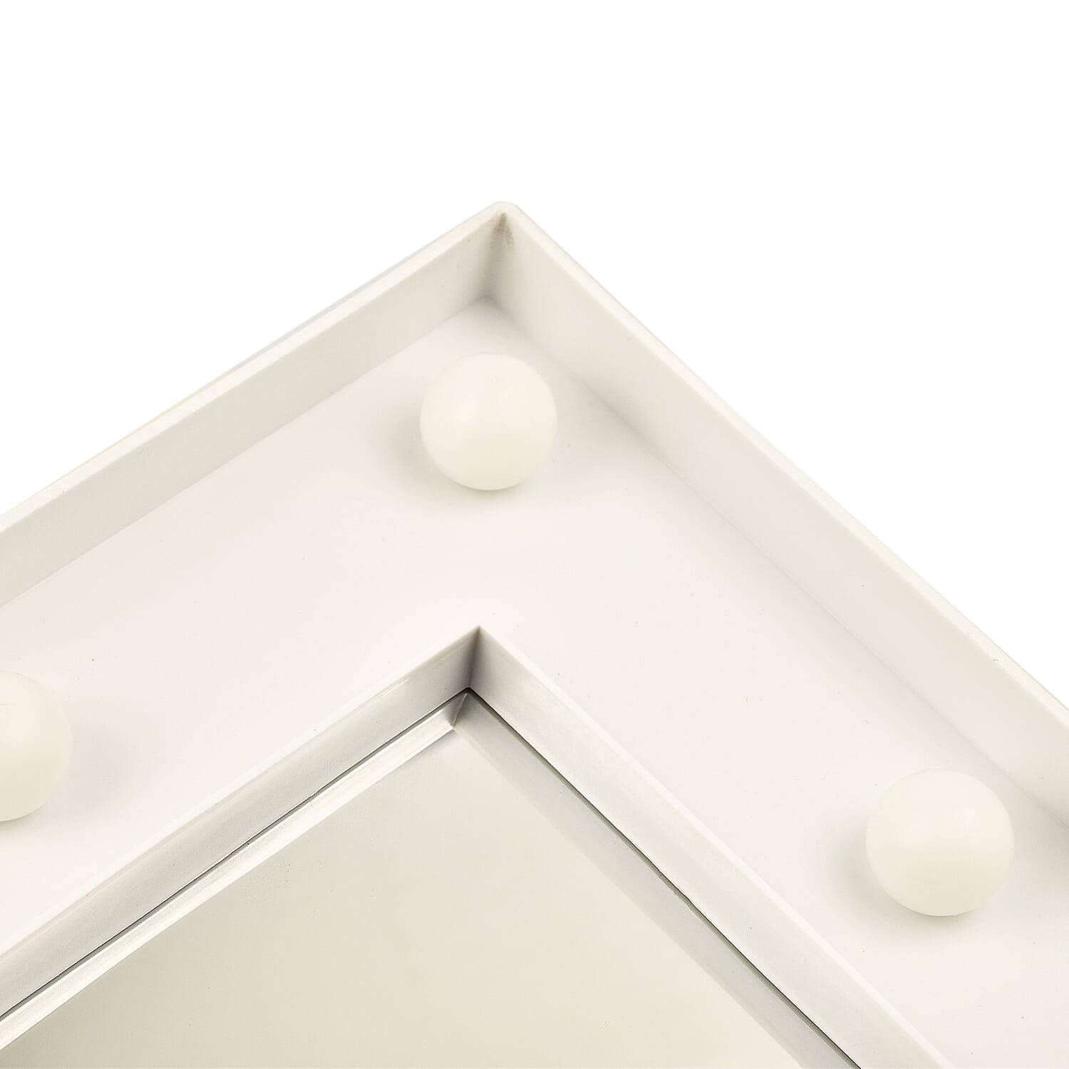 Closeout Deal - Hollywood Mirror with 12 LED Bright Light (Size 30x30x4 cm) - White