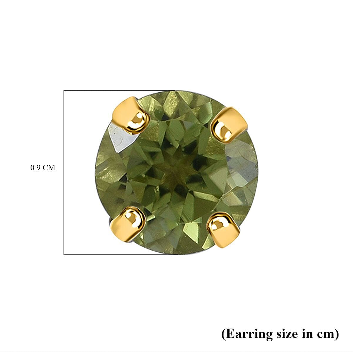 9K Yellow Gold AA Hebei Peridot Earrings (with Push Back) 1.20 Ct.
