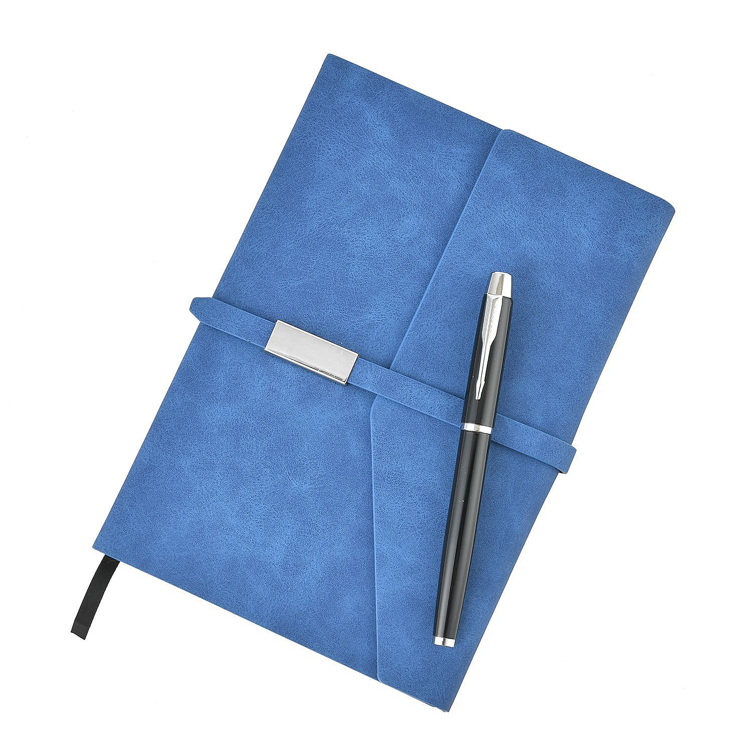 2-Piece-Set-Ergonomic-Design-A5-Notebook-Metal-Pen-Blue-Black