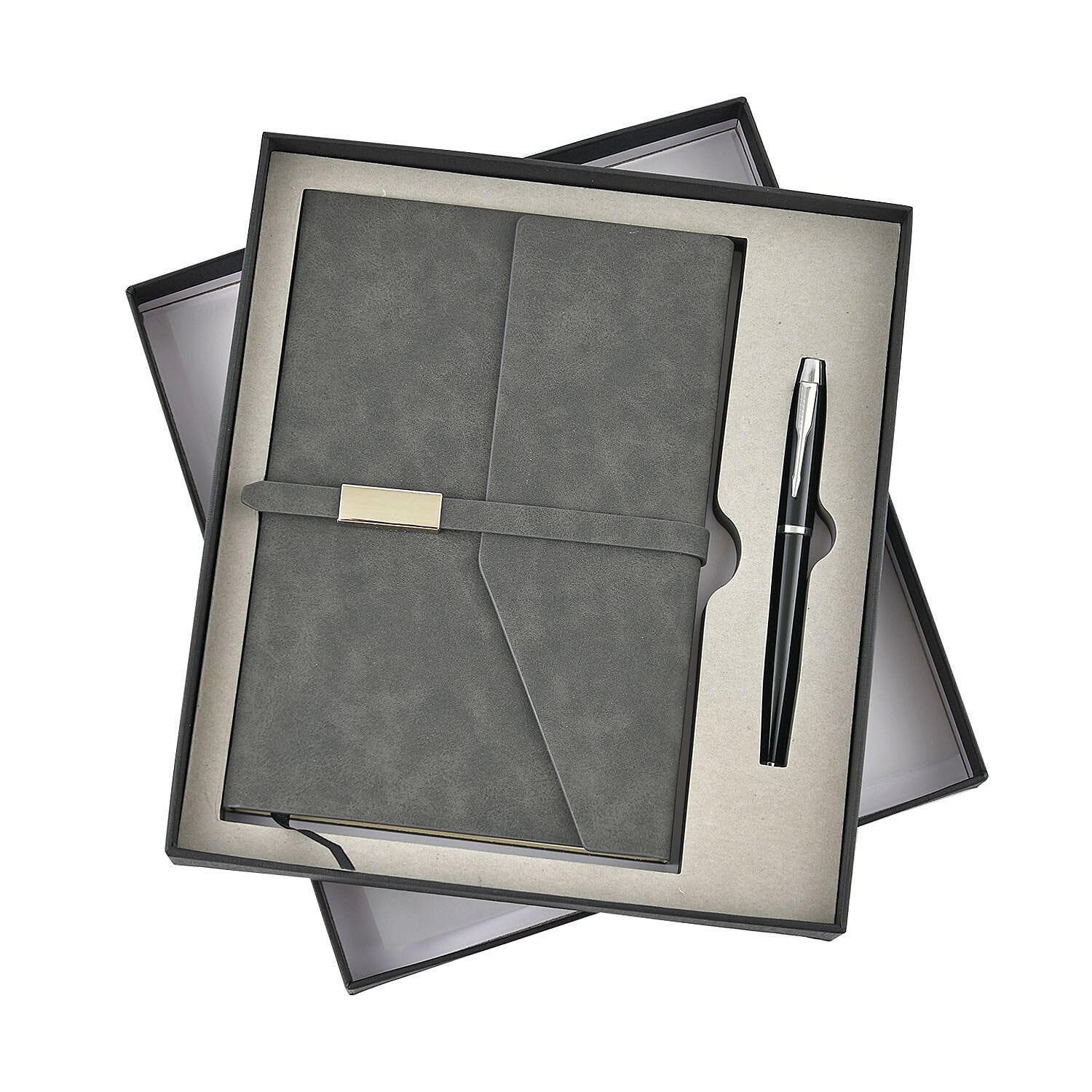 Classic A5 Notebook and Pen Gift Set - Grey