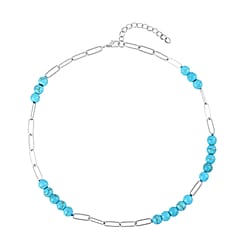 Blue Howlite Necklace (Size - 18 with 2 inch Extender) in Silver Tone